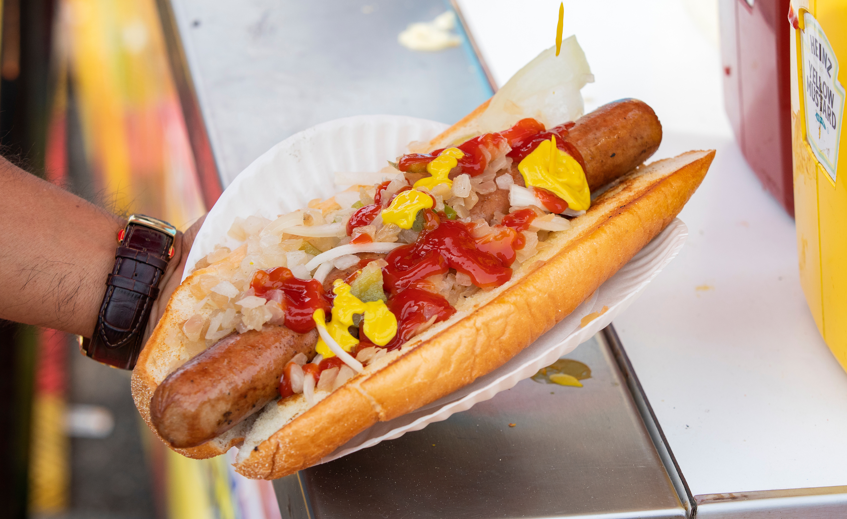 Loaded Hot Dog at Juicy's