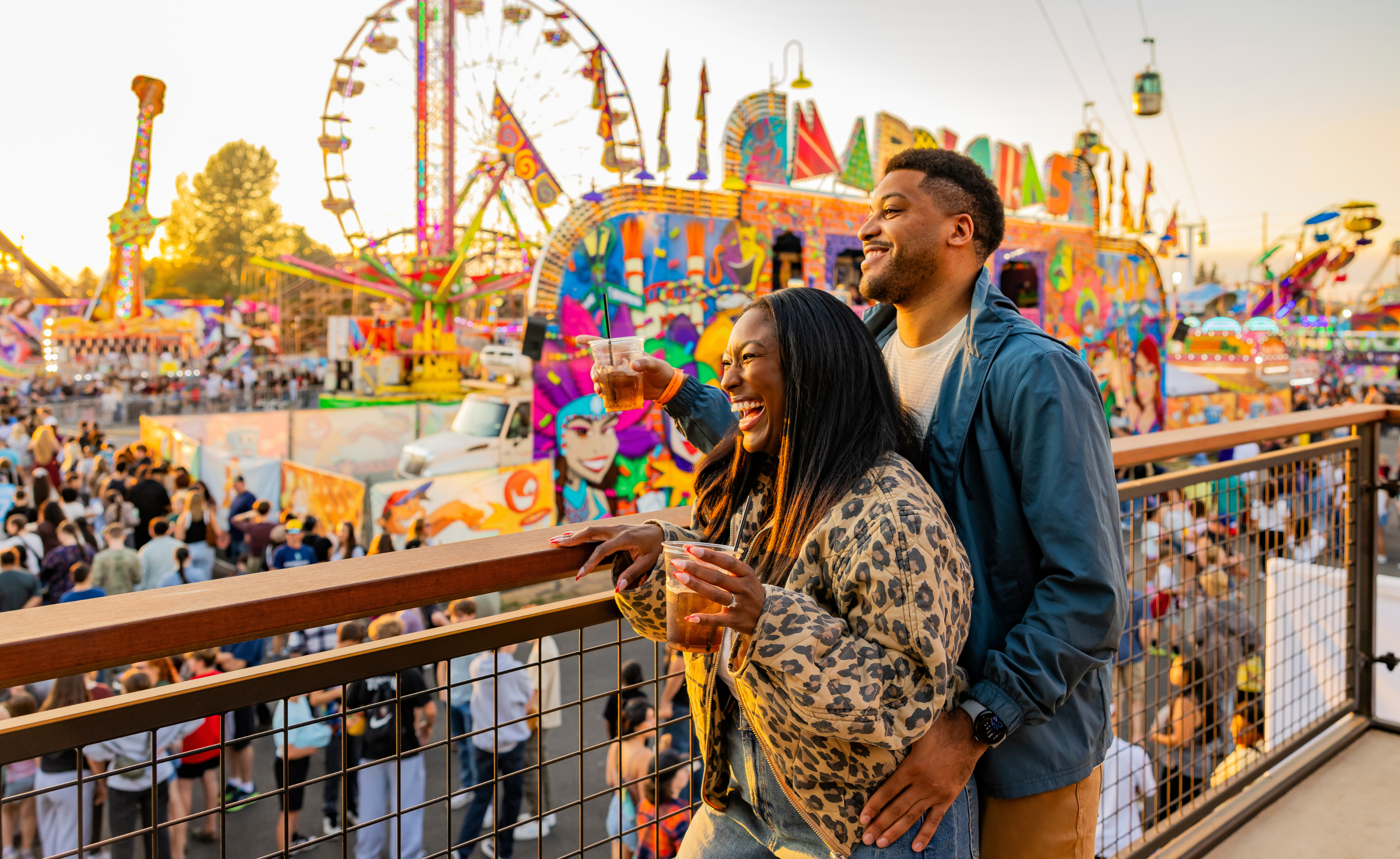 1900 Food Hall & Rooftop Bar, Couple enjoying drinks