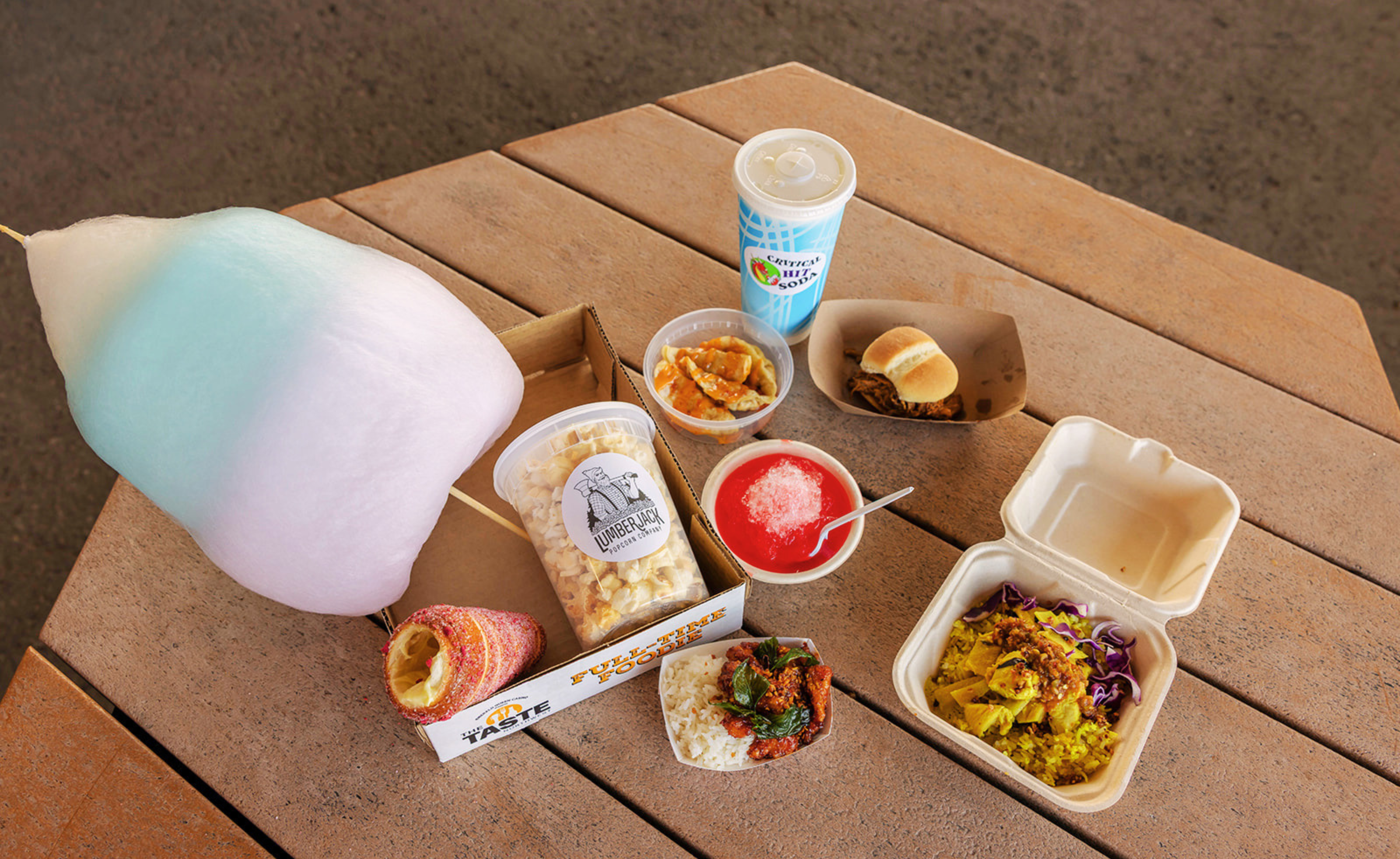 Large Variety of Food on a picnic table