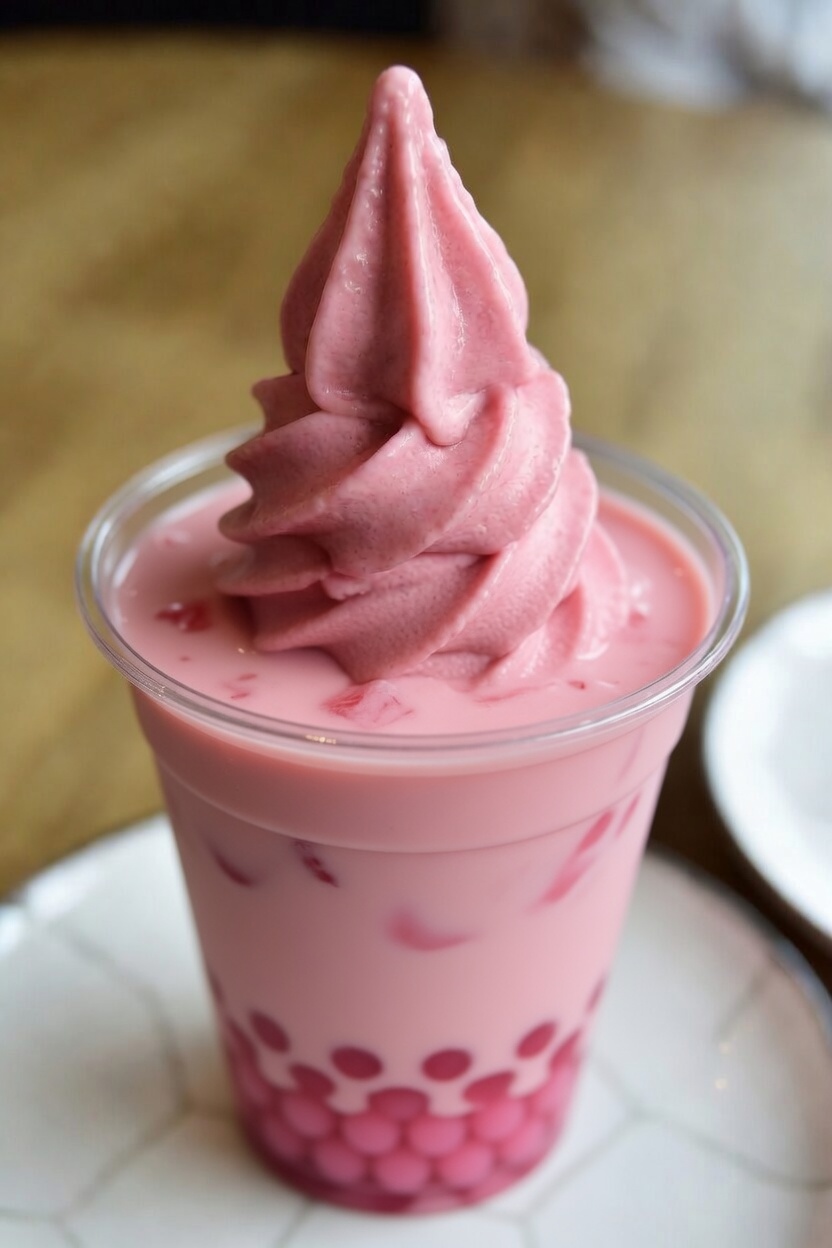 Strawberry pink ice cream
