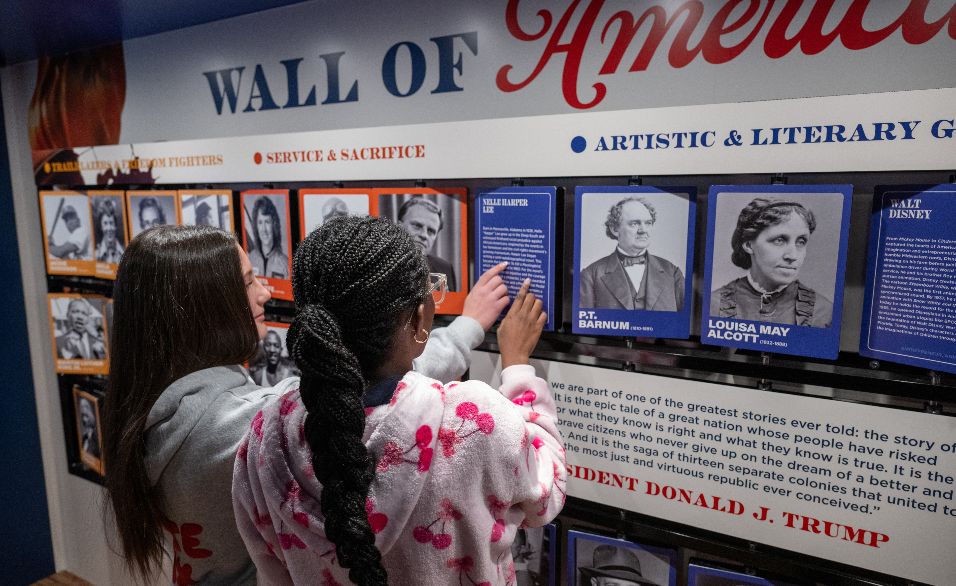 Teens Interacting with the exhibits in the Freedom Truck