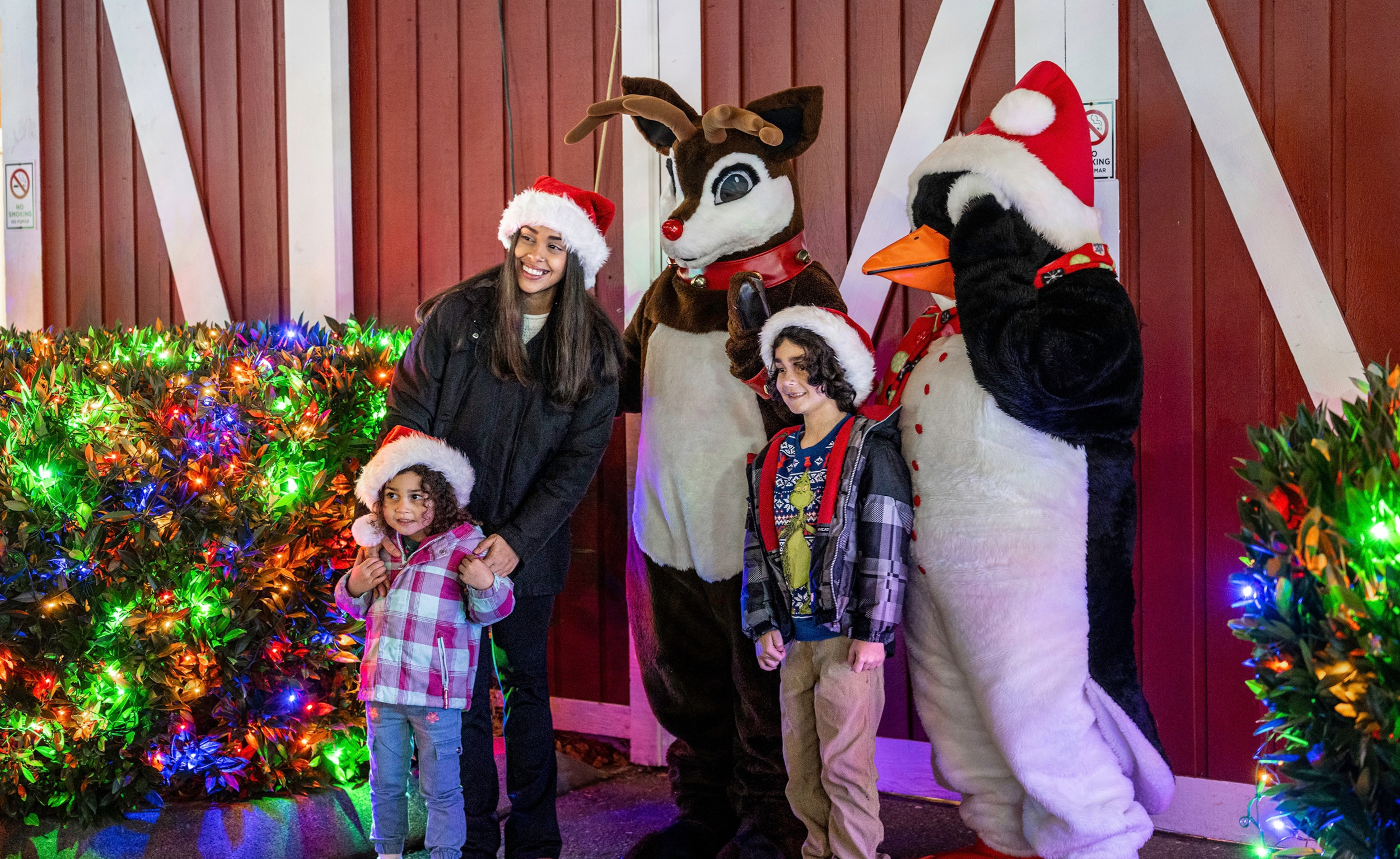 Family with costume characters