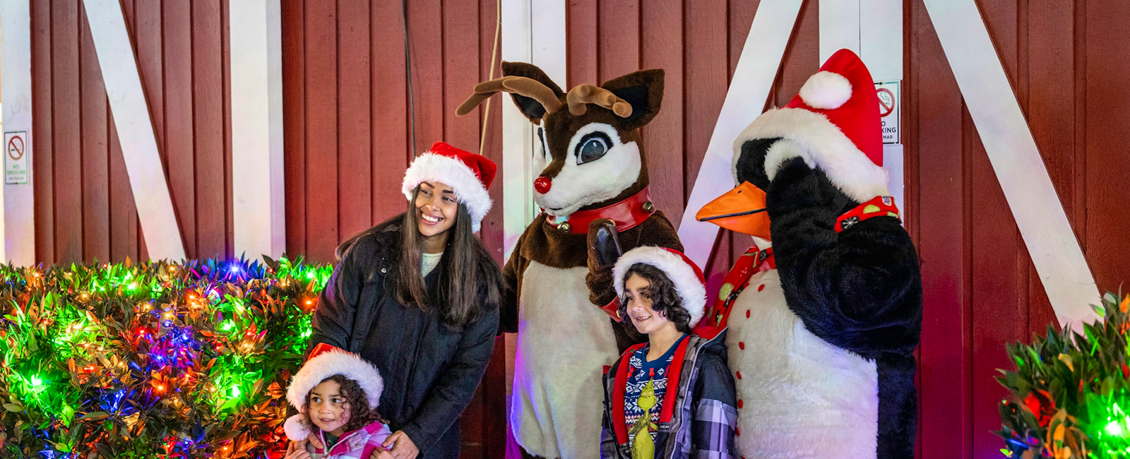 Family with costume characters