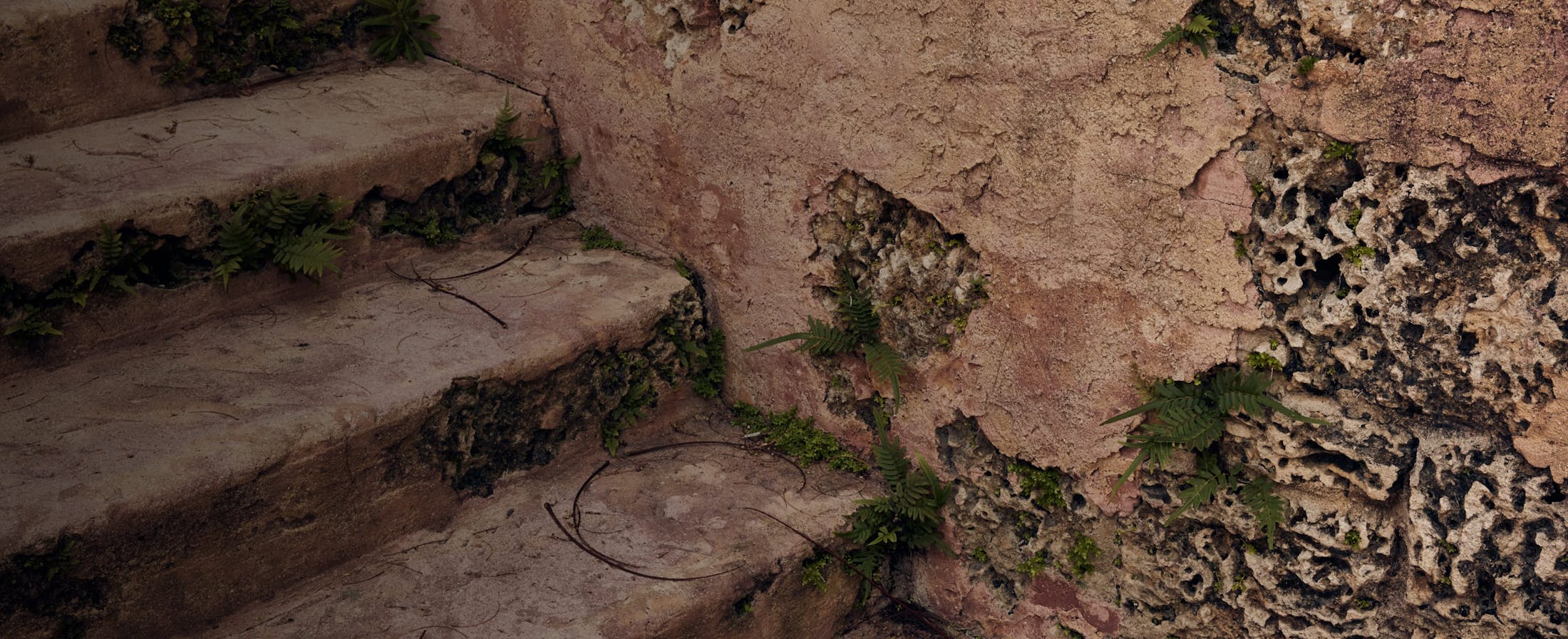 Closeup of stone steps