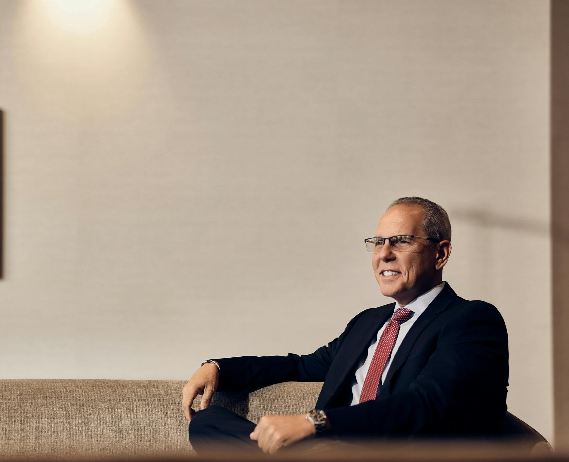 attorney sitting in chair