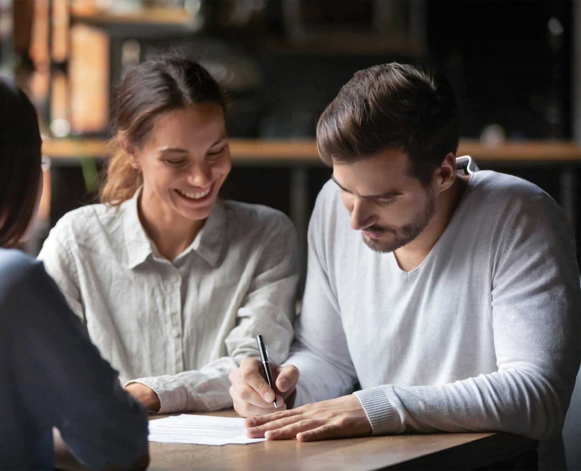 Man signing contract