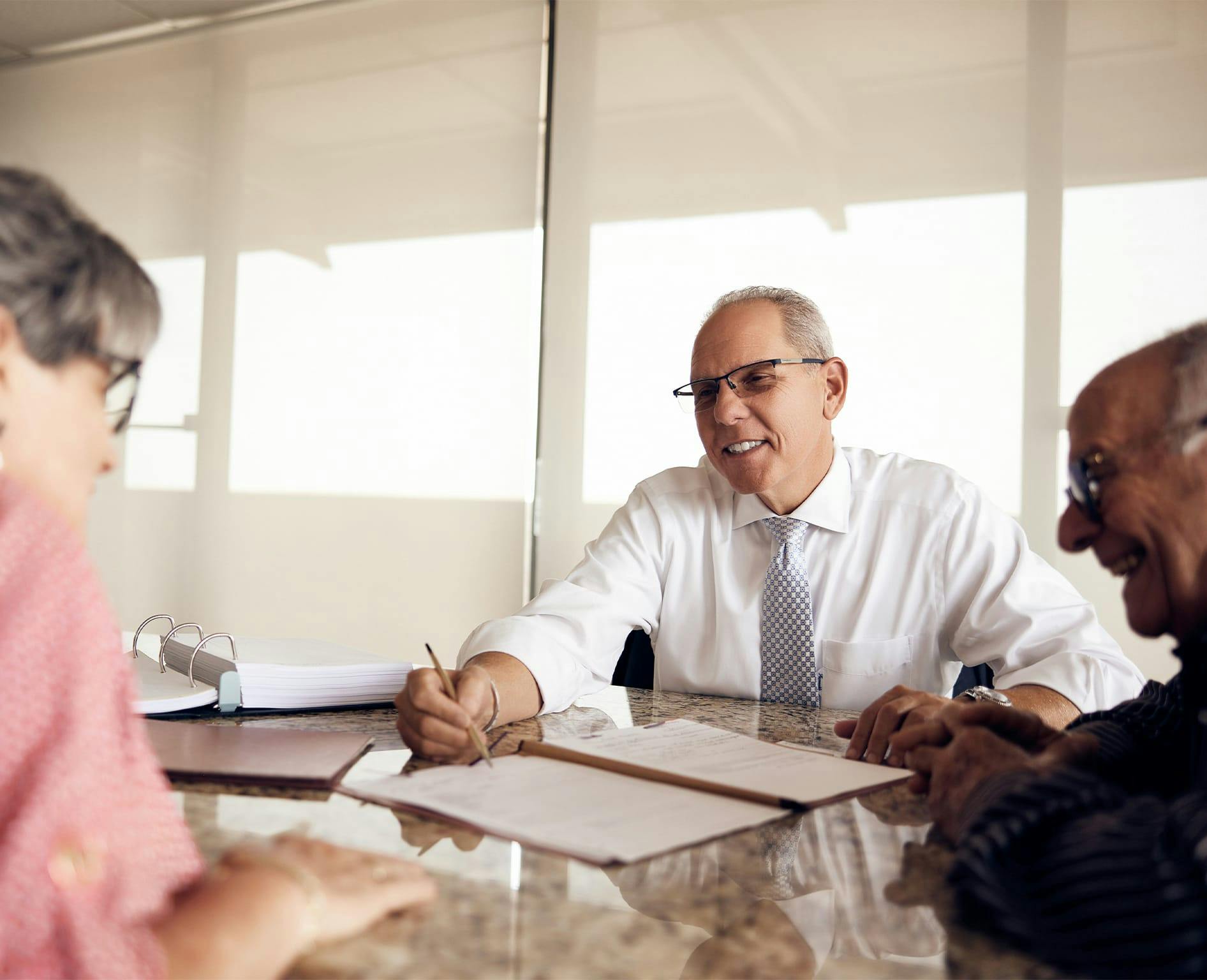 Lawyer working with couple