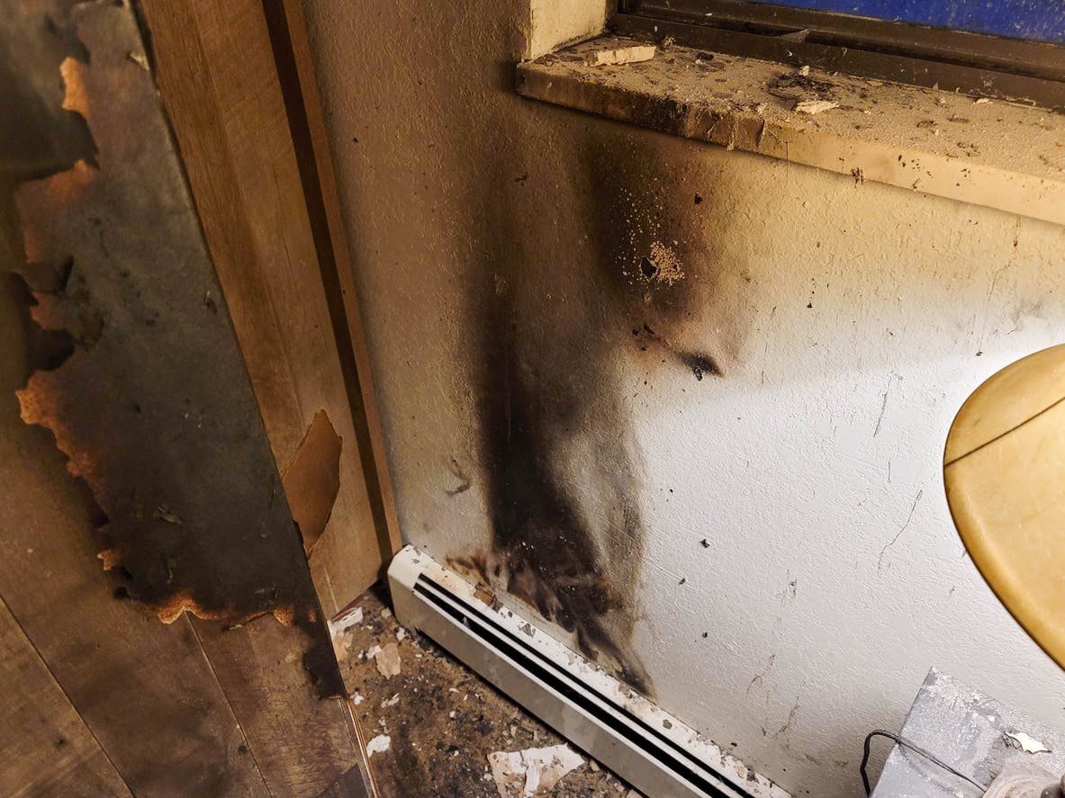 Picture of fire damage in house