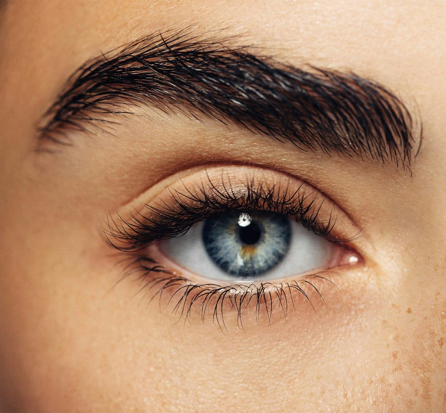 close up of woman's eye