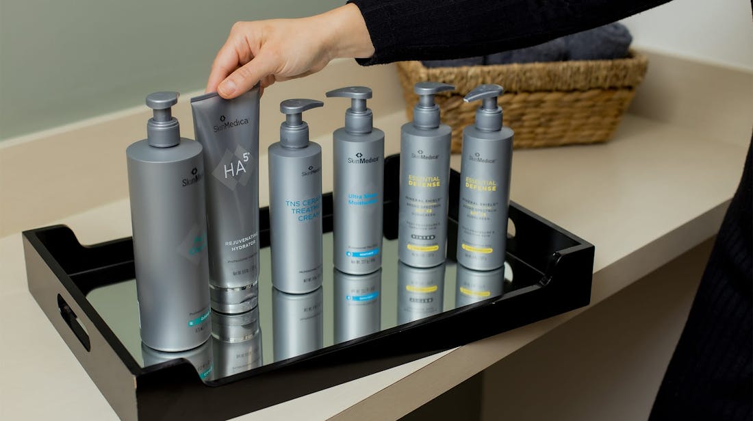 SkinMedica products on tray