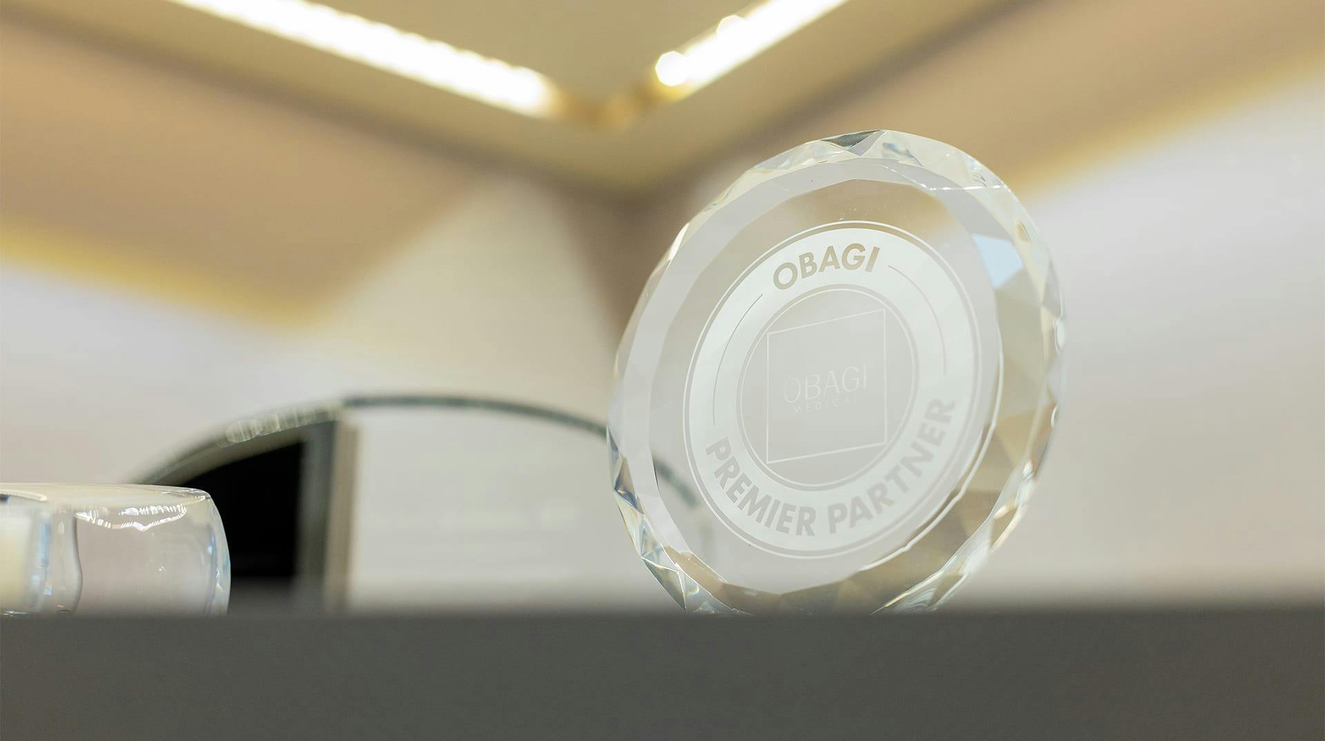close up of award