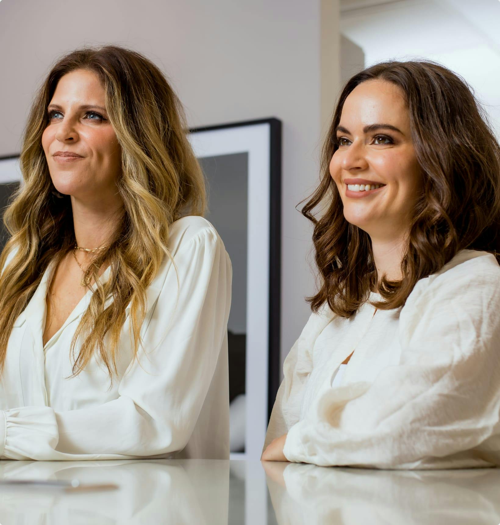 Allison and Dana at front desk