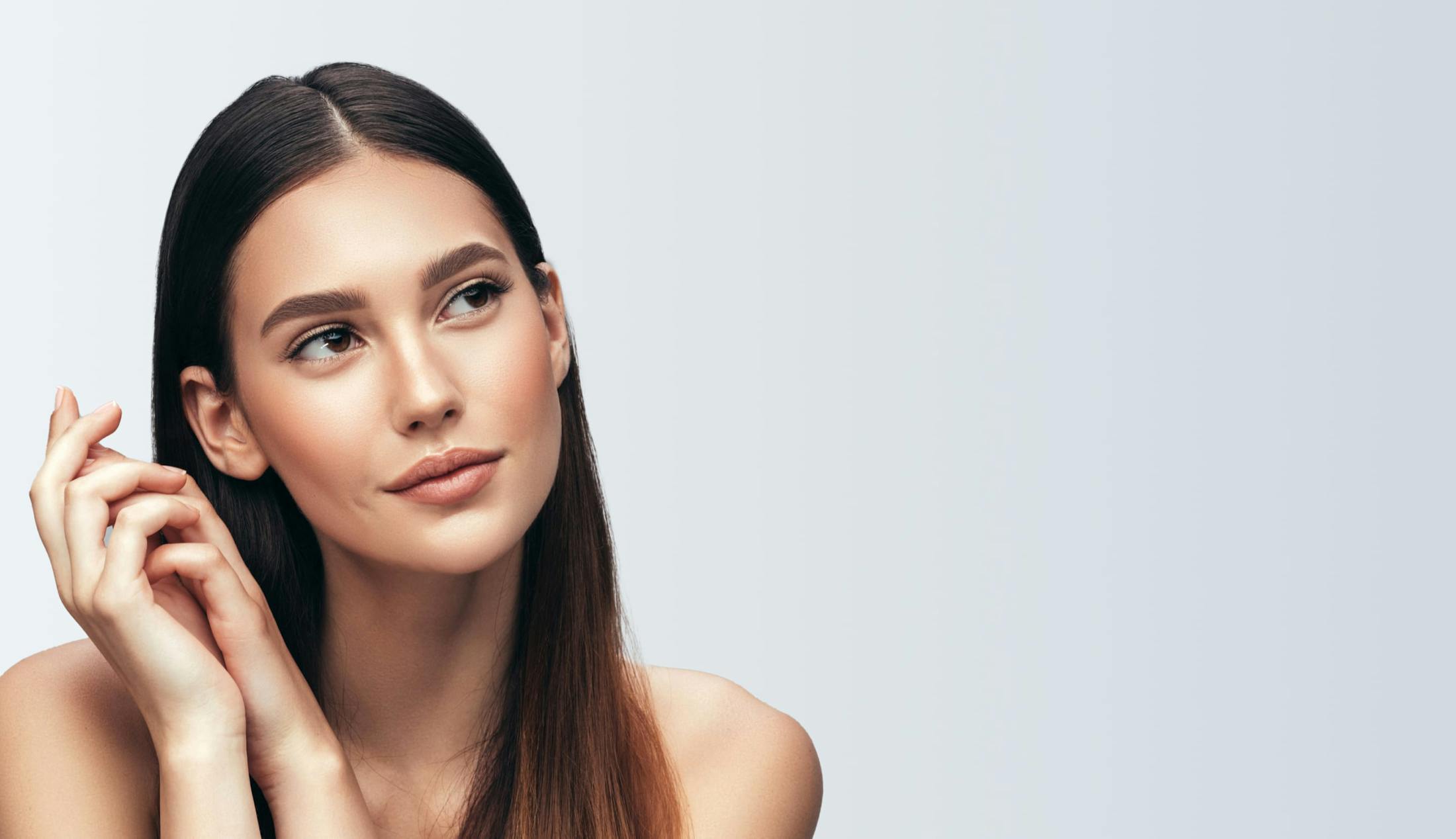 woman with long dark hair