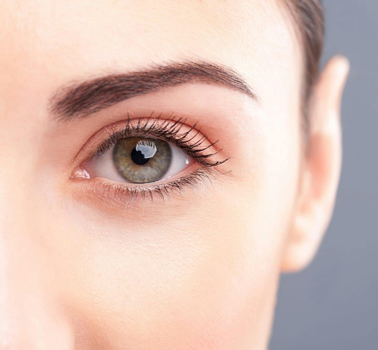 close up of woman's eye