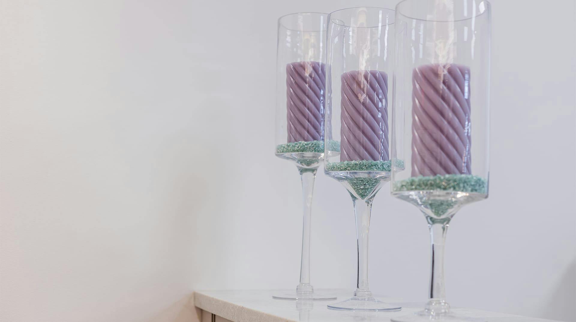 candles on counter