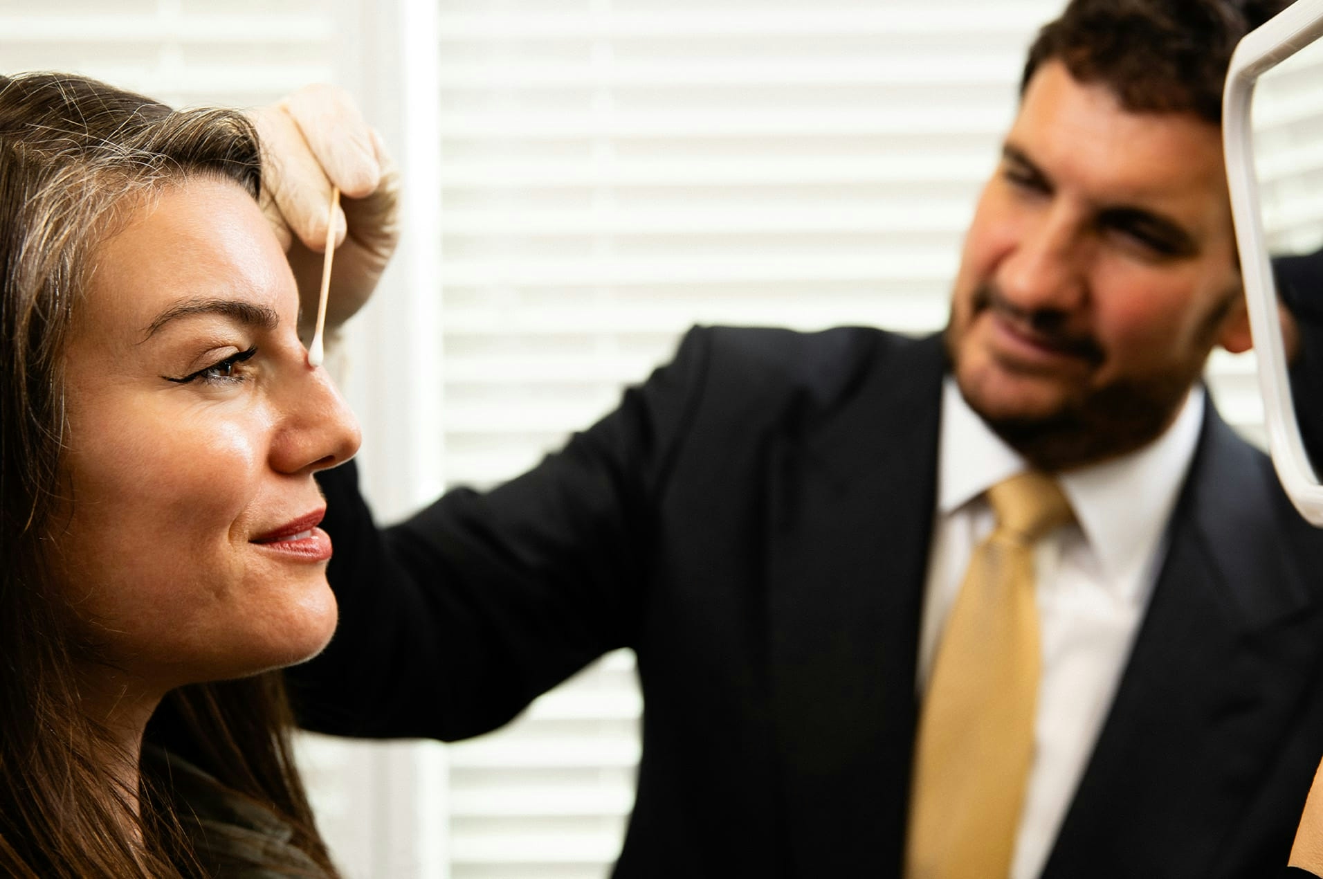 Dr. Wise during consultation with patient