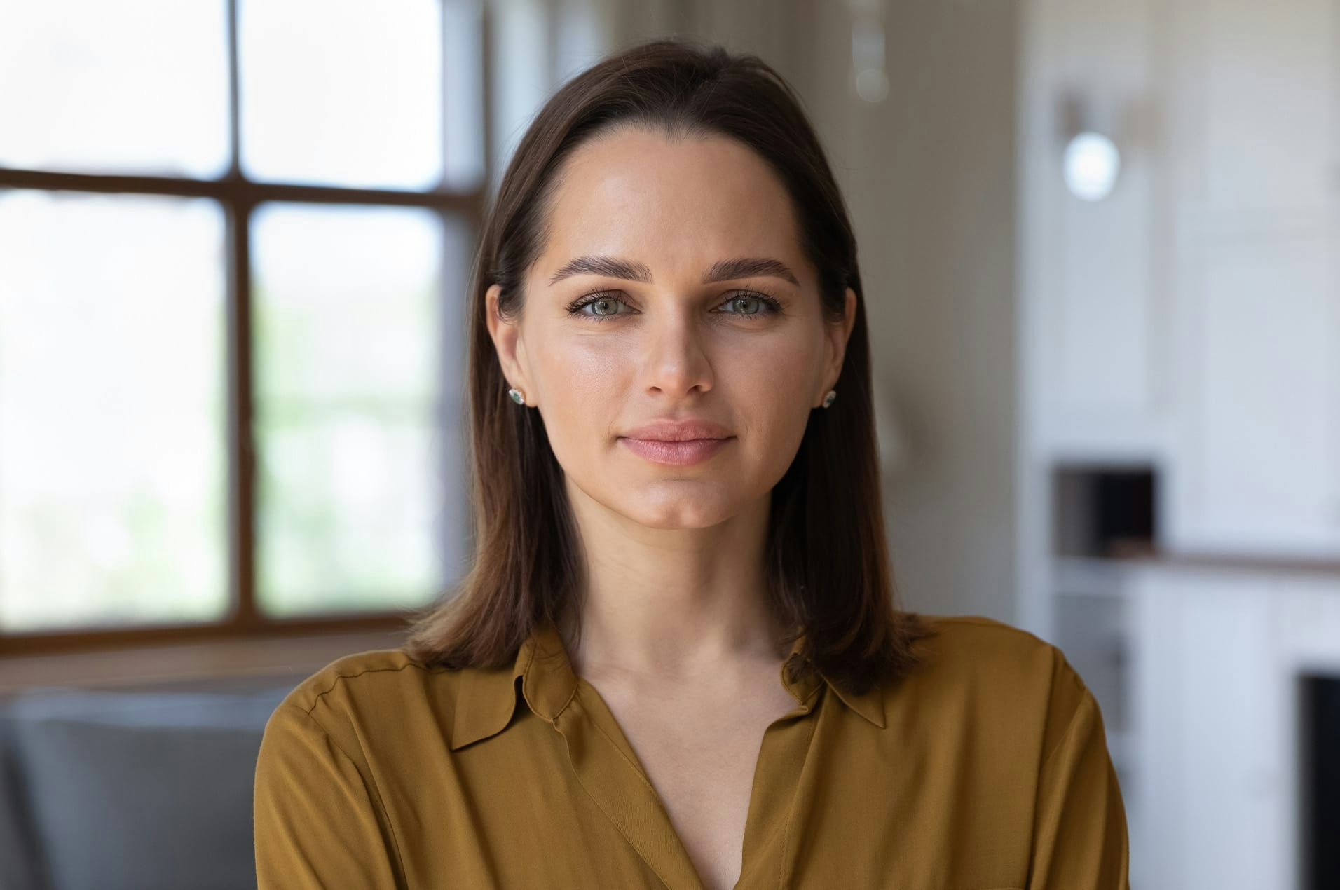 Woman looking into camera