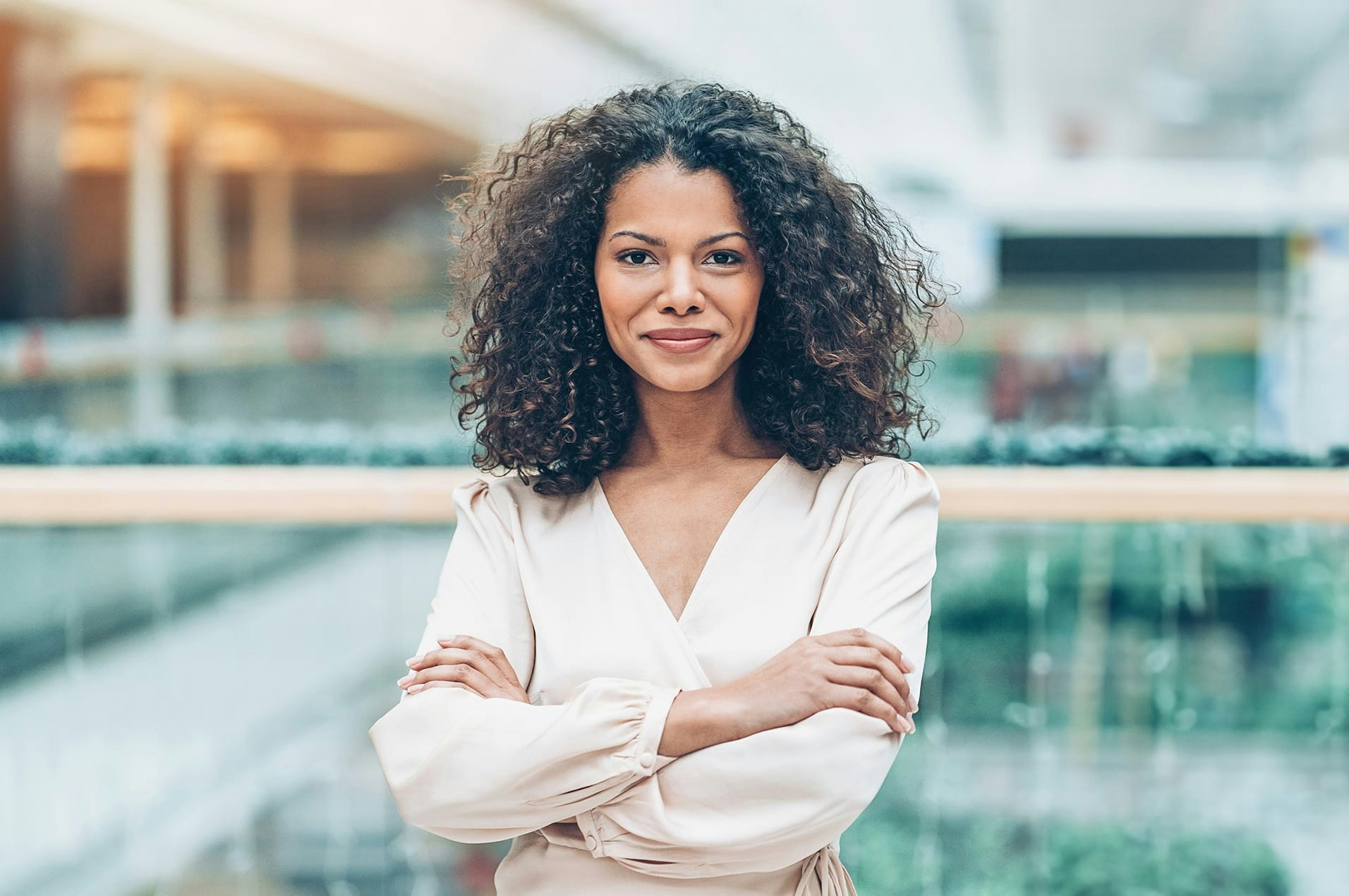 Woman smiling at camera