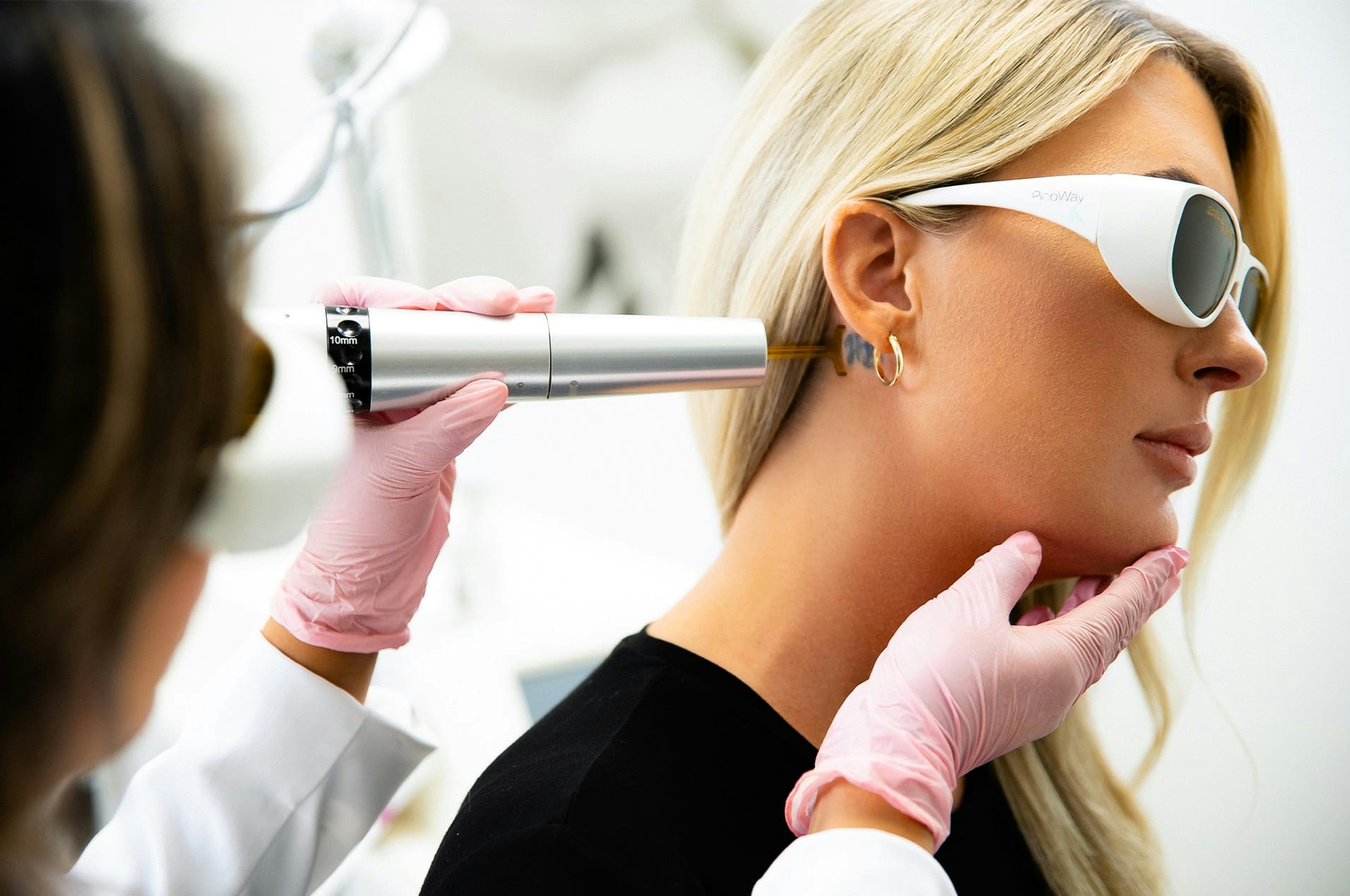 Woman getting laser treatment