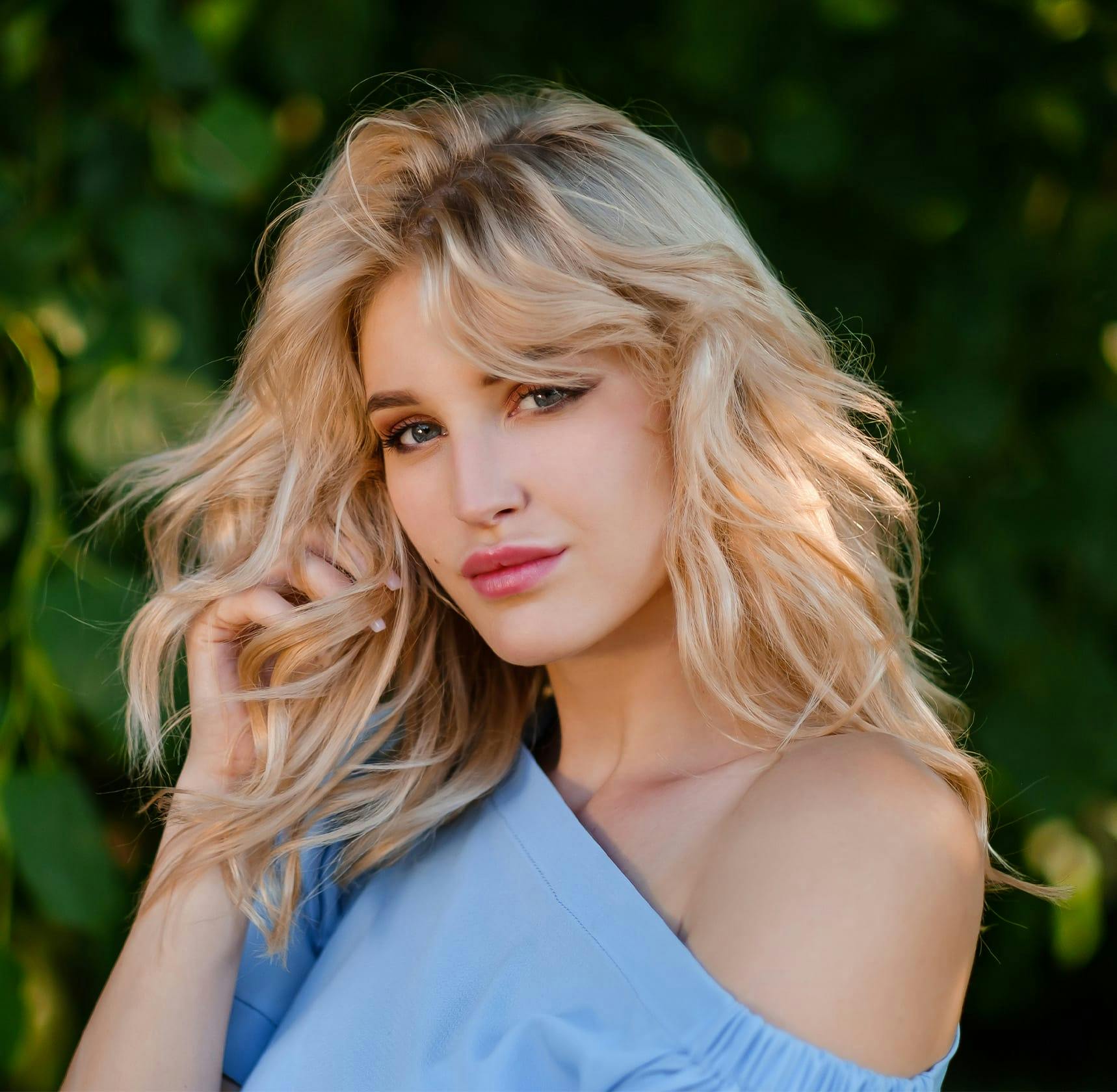 Woman looking into camera