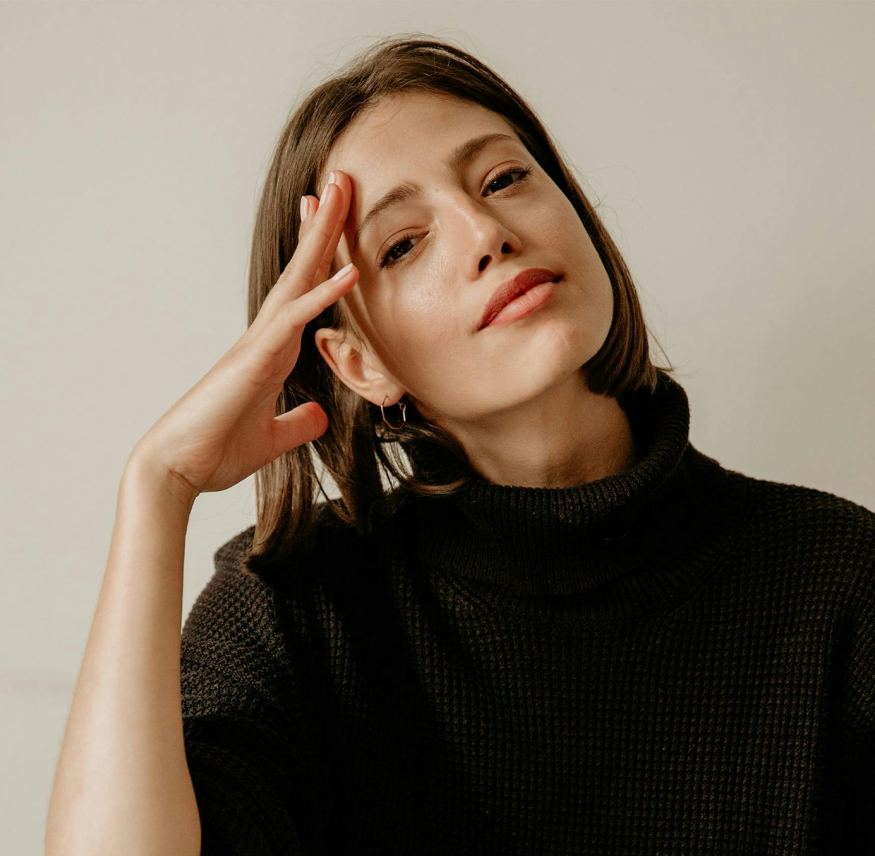 Woman looking into camera