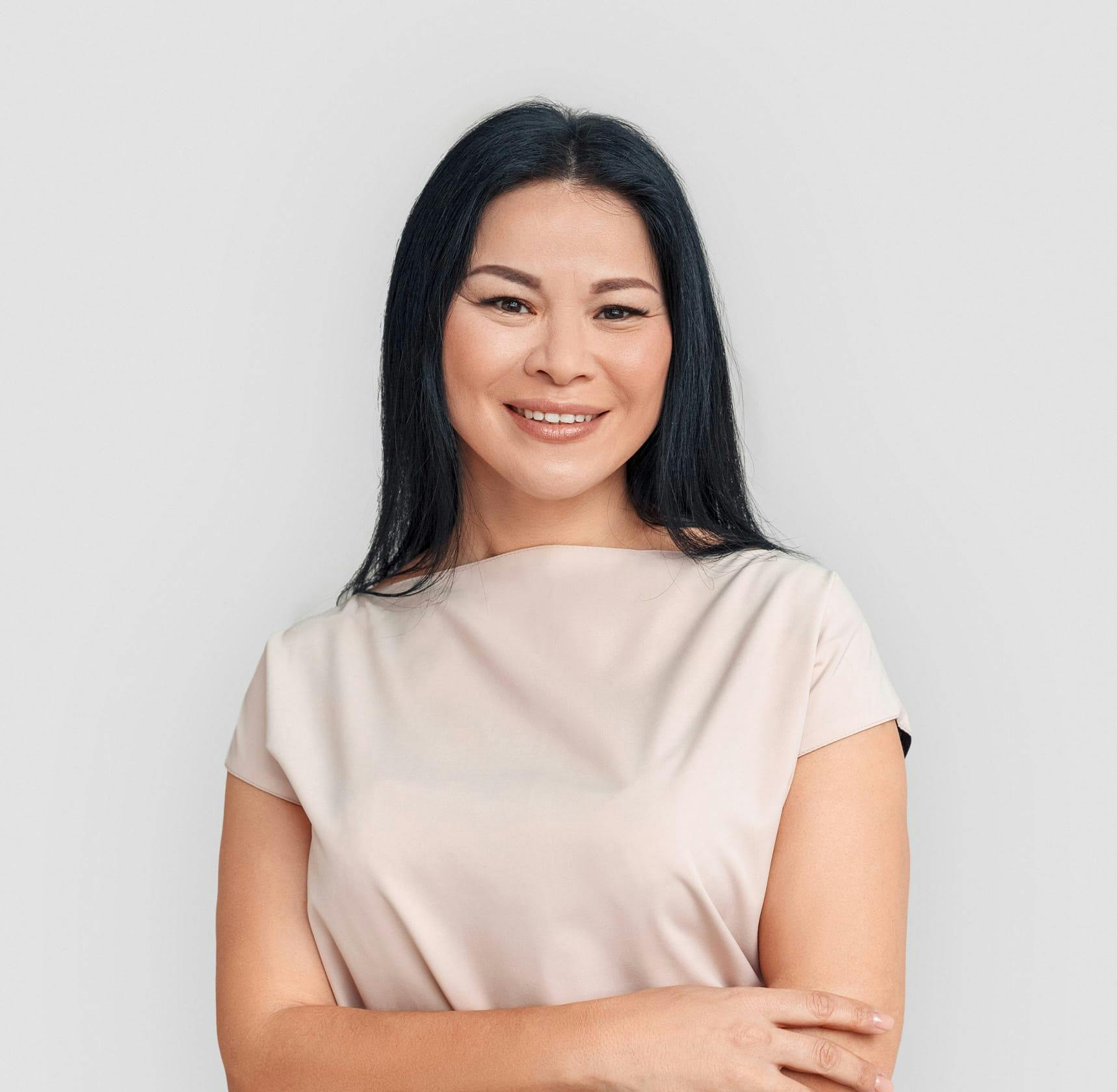 Woman smiling at camera