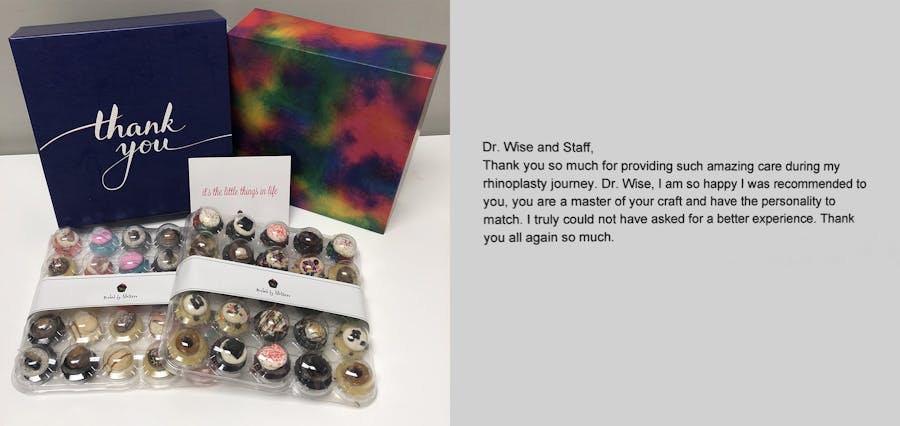 Chocolates with Thank you card
