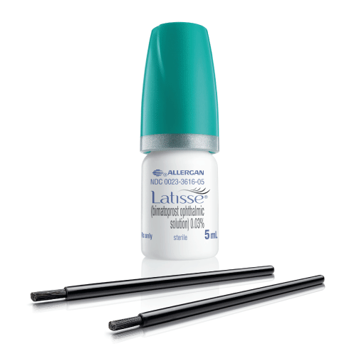 Latisse bottle with brushes