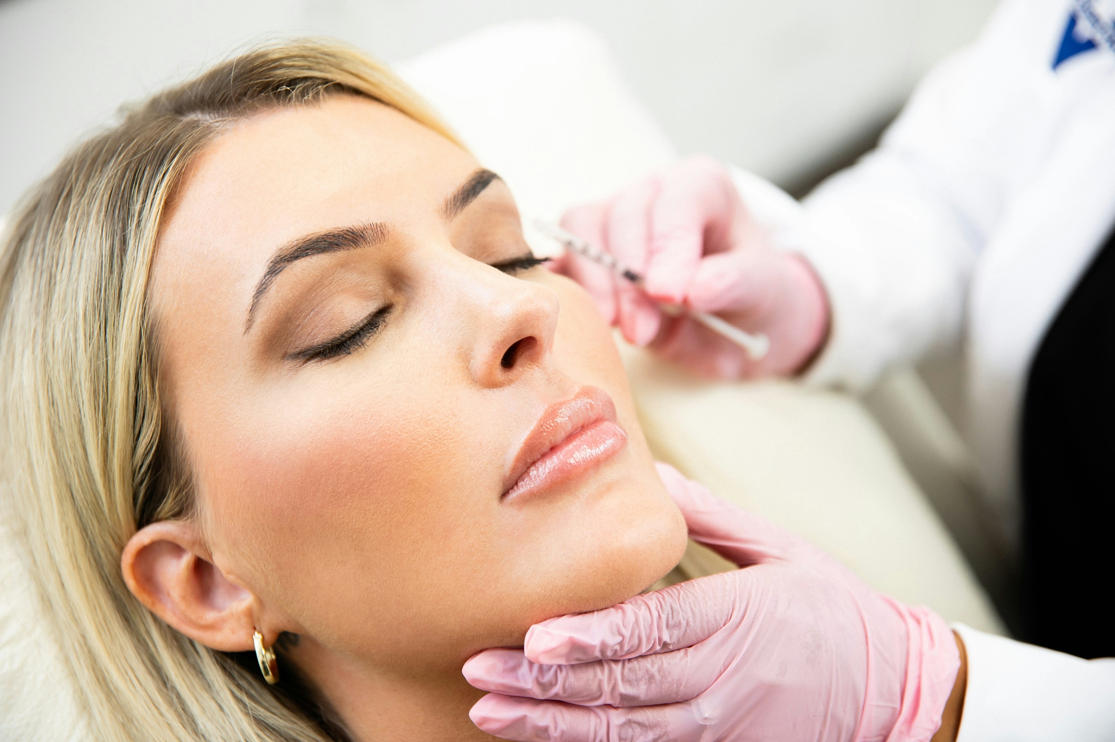 Woman getting injectable treatment