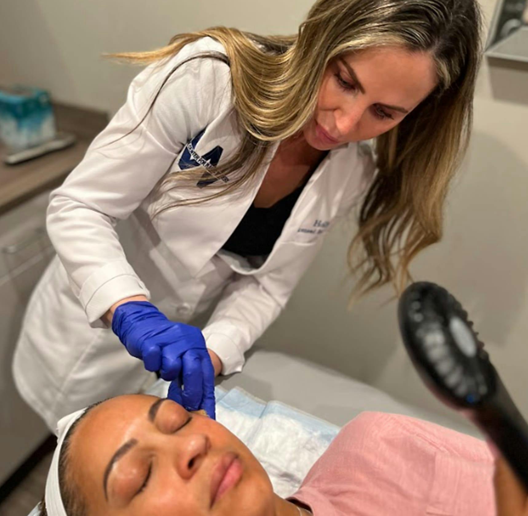 Woman getting facial