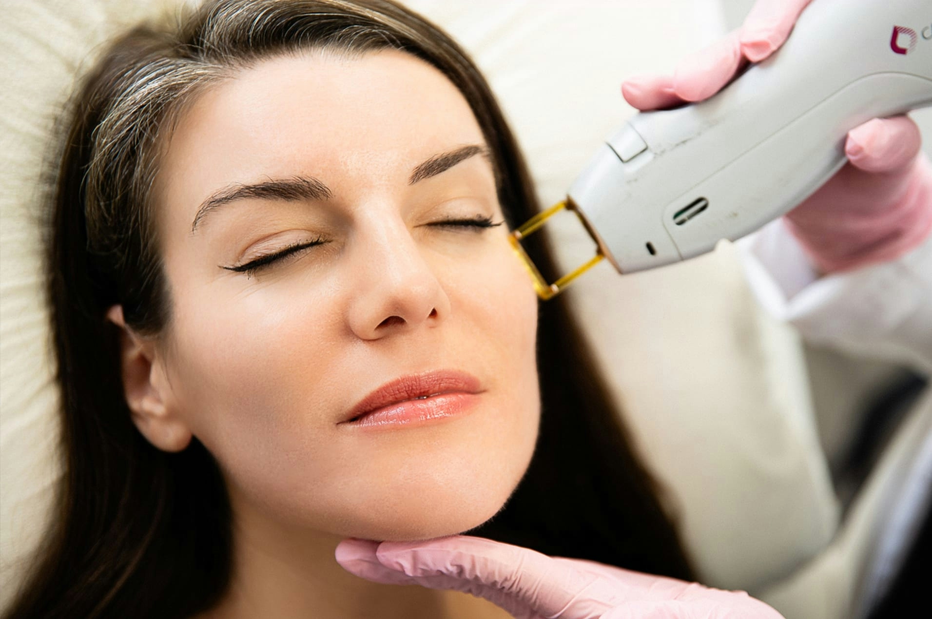 Woman receiving laser treatment