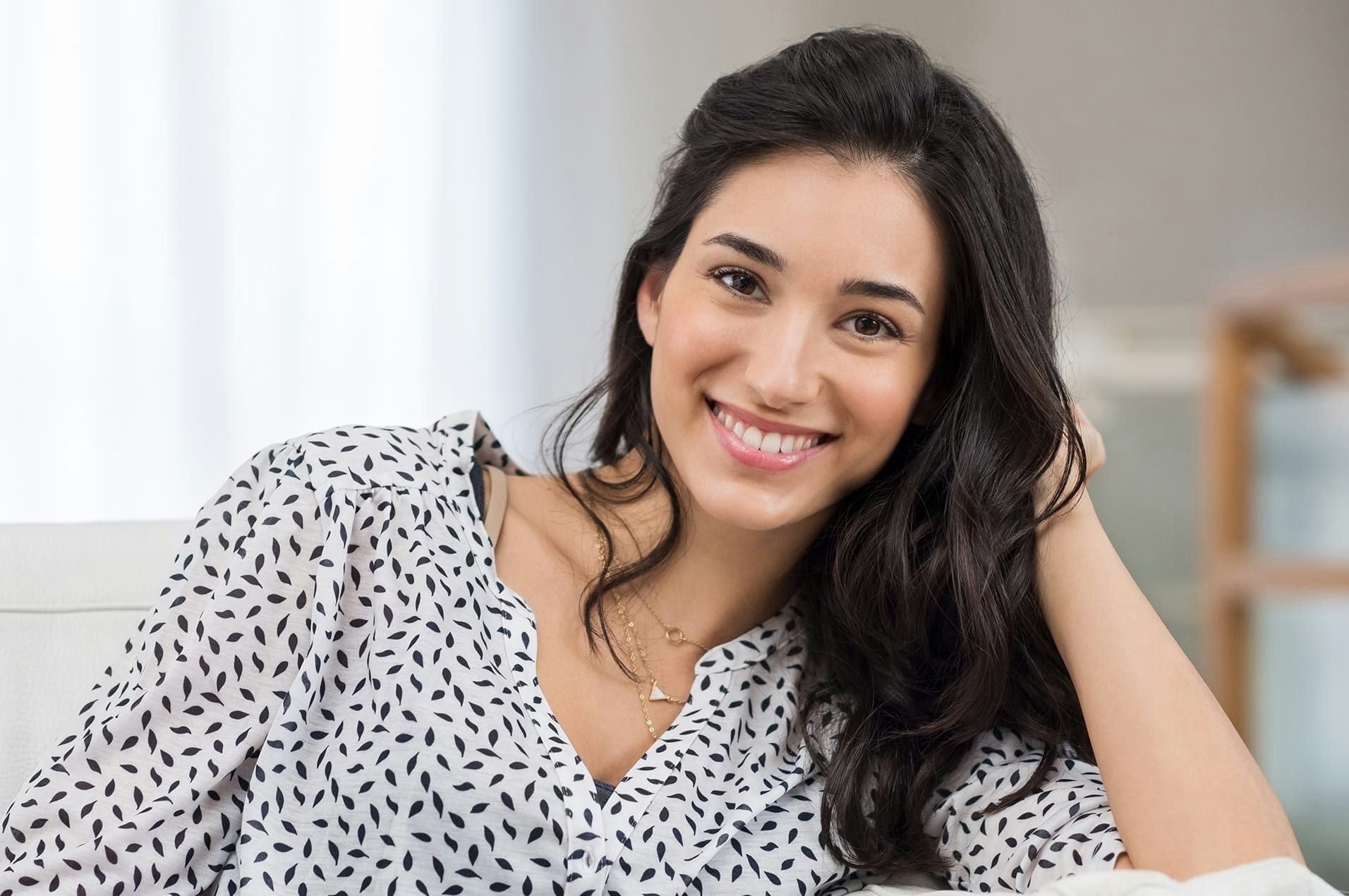 Woman looking into camera