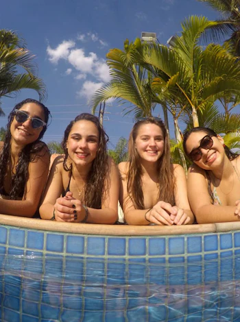 High School Brazil - friends at the pool
