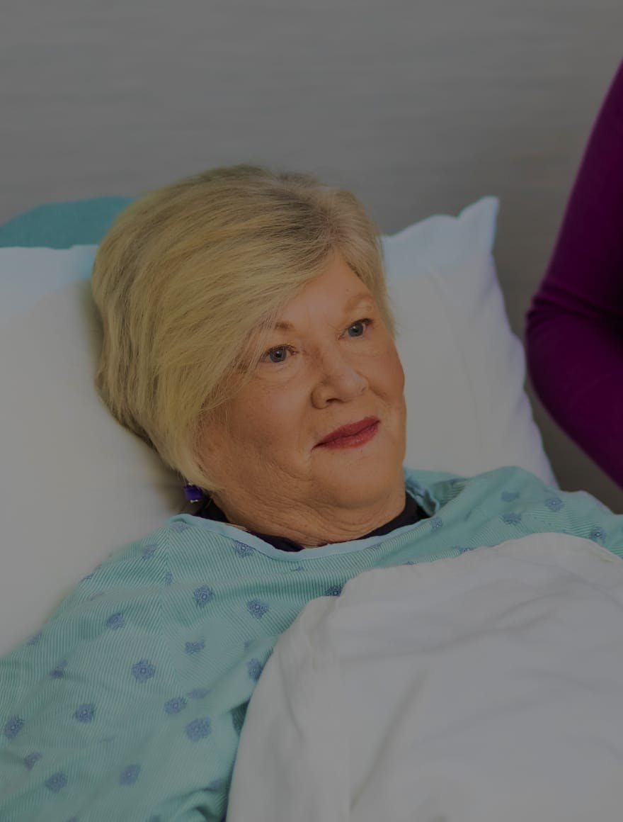 Patient lying in a hospital bed