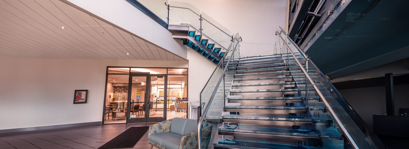 glass stairwell