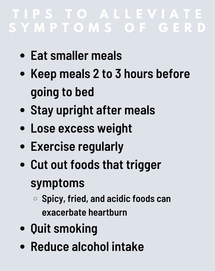 Tips to elevate symptoms of GERD