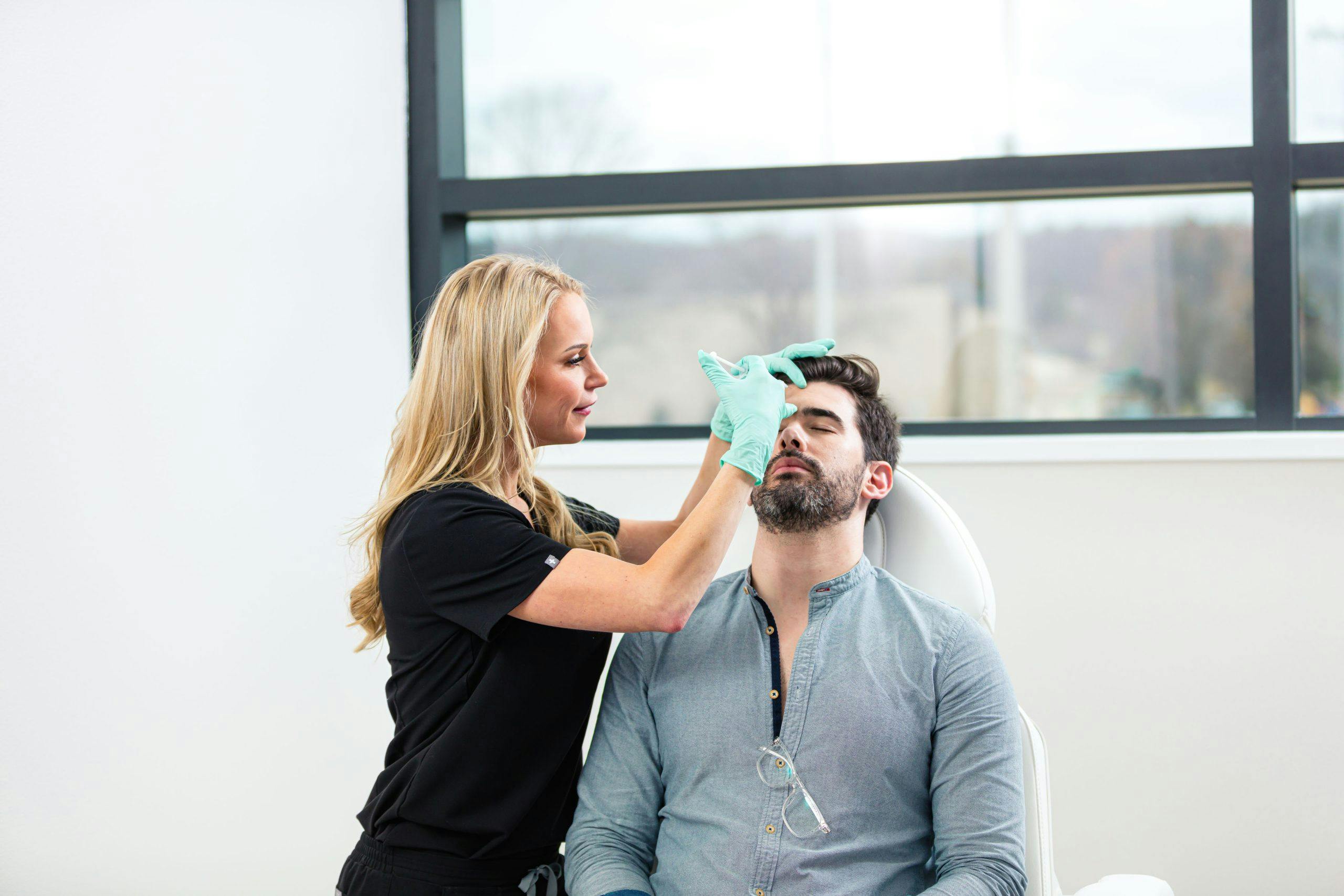 Man receiving botox