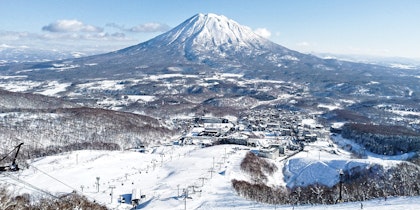 Snow-covered mountain in Hokkaido