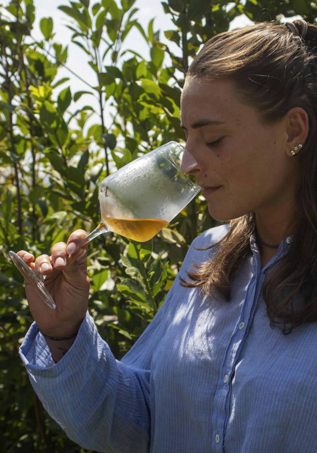 Degustazione di un vino in anfora