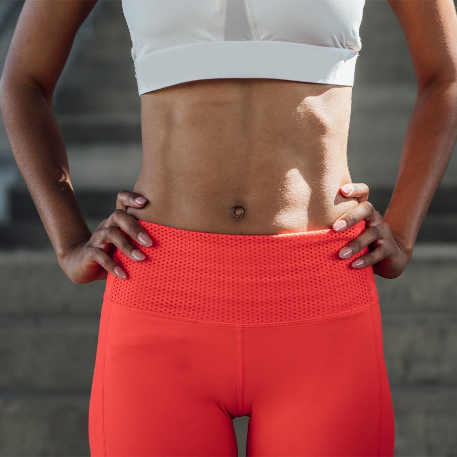 woman's sculpted stomach after CoolTone treatment in Stamford, CT