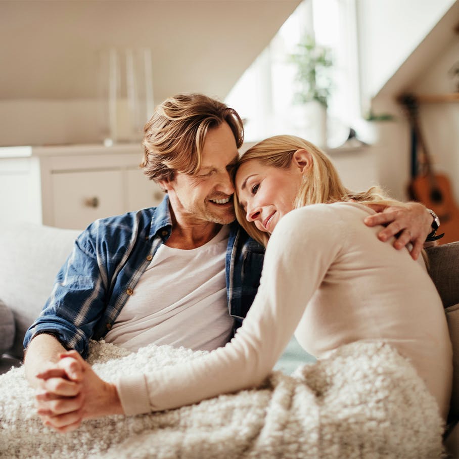 Man and woman sitting together