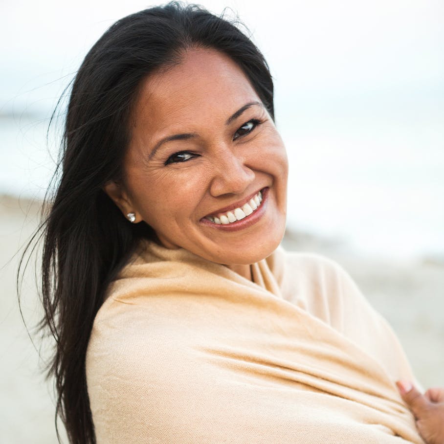 client smiling after her hydrafacial in windermere, fl