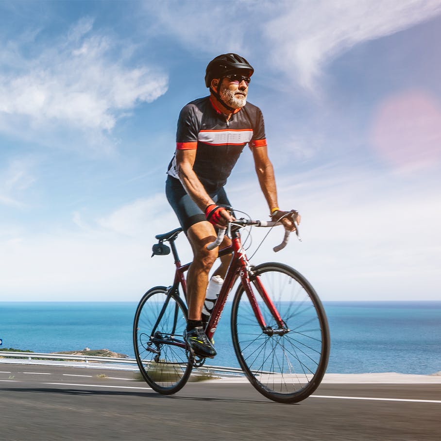 Man riding a bicycle