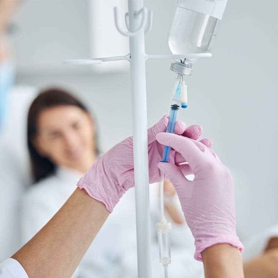patient receiving IV therapy in St. Petersburg, FL