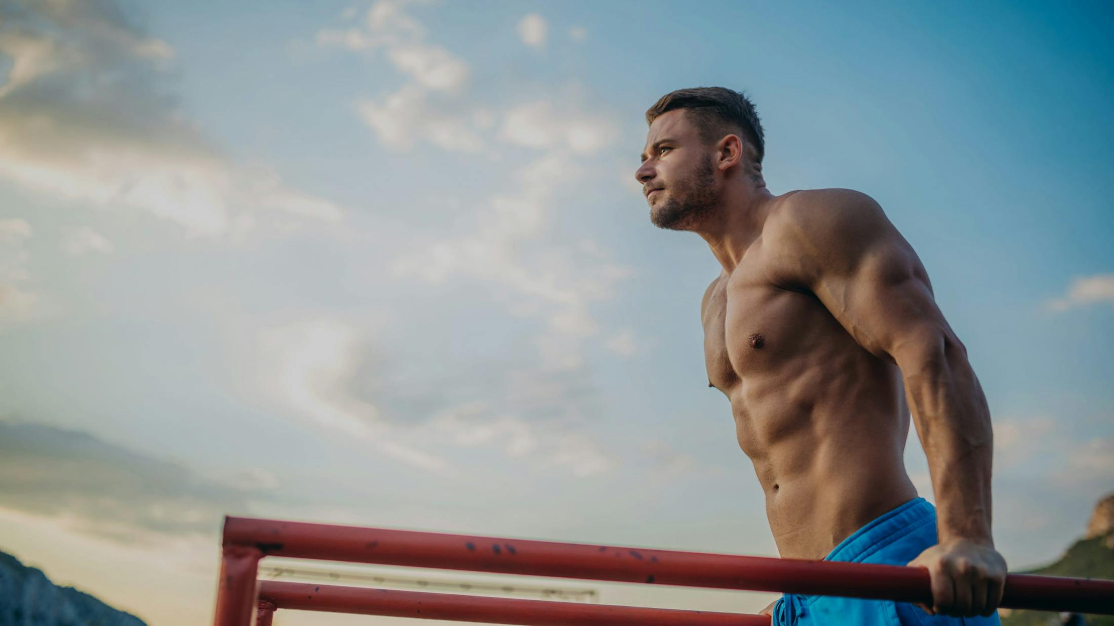 Man working out outdoors