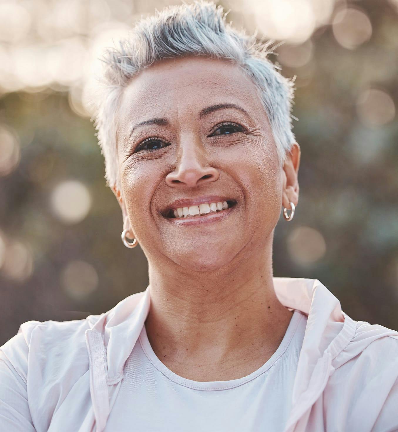 Middle-aged woman smiling