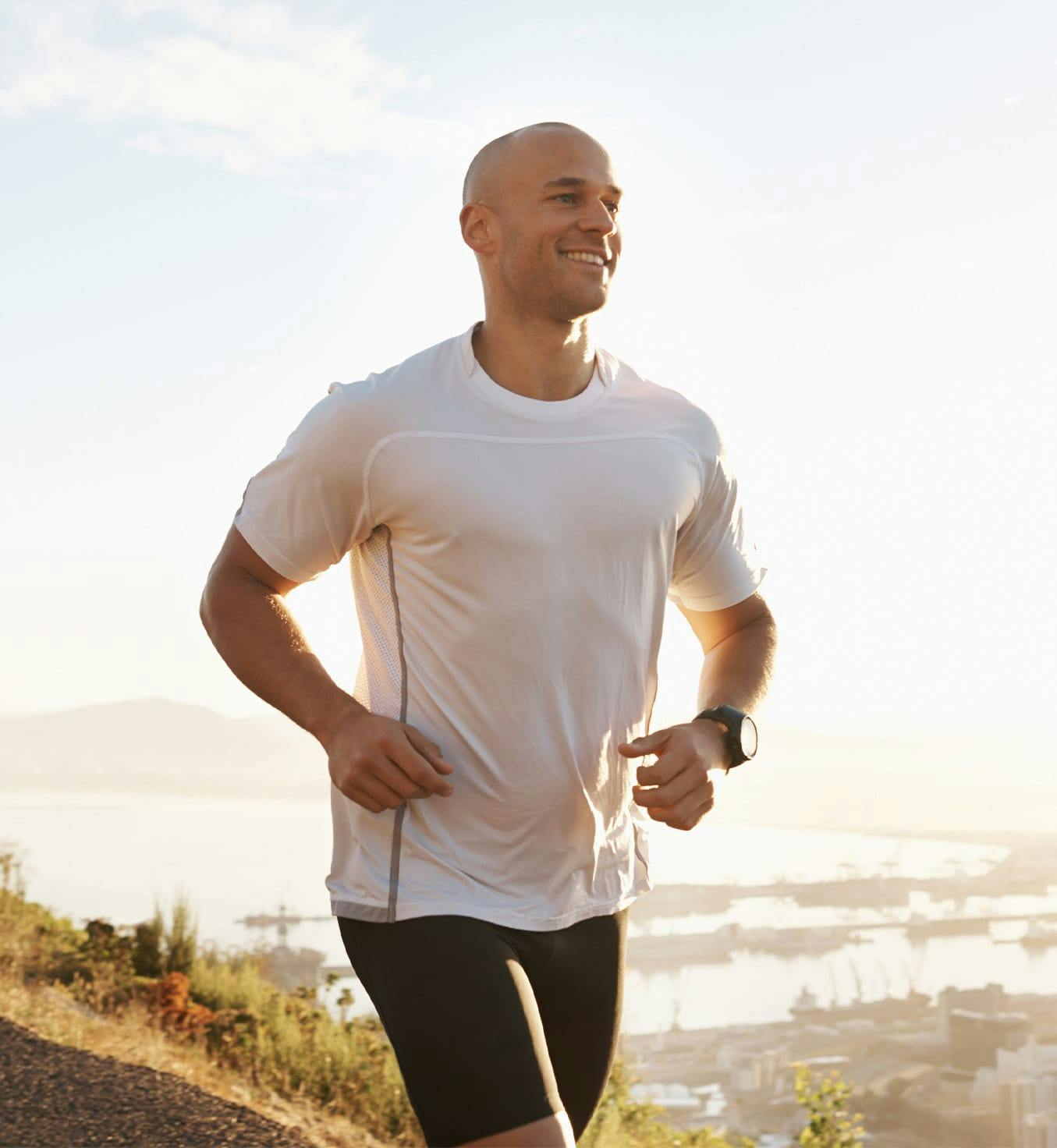 Man jogging outside