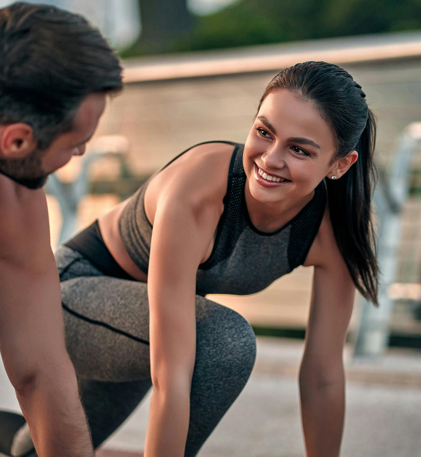 Woman preparing for a run