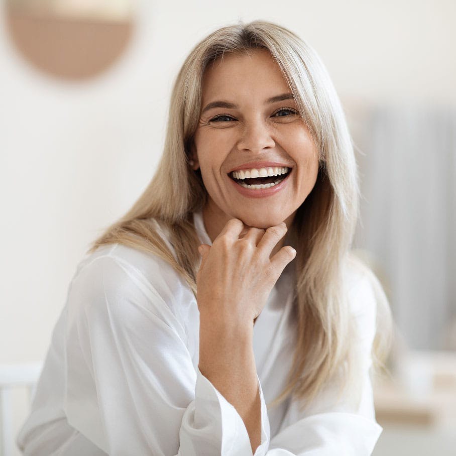 woman smiling after Restylane dermal fillers in Lake Nona, FL