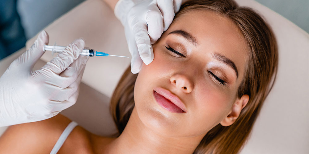 female patient getting Botox injections